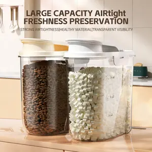 Airtight Large Capacity Pet Food Storage Container - Moisture-Proof & Dust-Proof, Household & Travel Use for Cats & Dogs