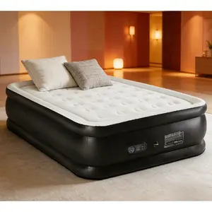 Inflatable Mattress Airbed with Built-in High Capacity Pump, Double Height, Non-Slip Bottom Design, Weight Capacity 660 lbs Air Bed for Home, Camping