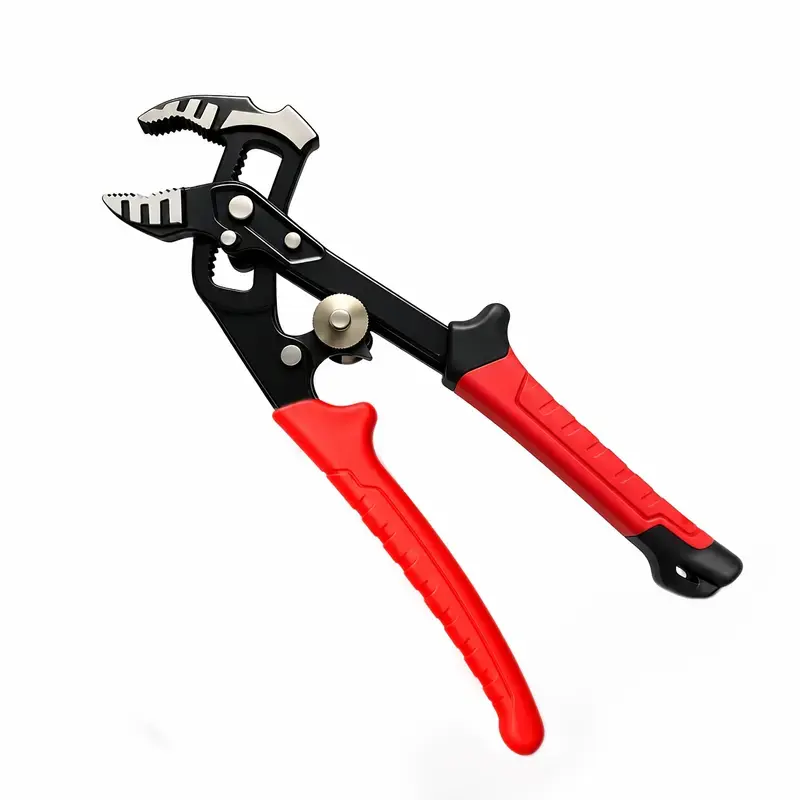 Self-Adjusting Water Pump Pliers - 1-Hand Operated Groove Joint Pliers with V-Jaw Design, Heavy-Duty Hand Tools for Plumbing Pipe Repair, Automotive Work & Home DIY