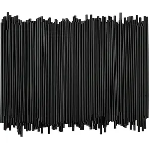 Disposable Plastic Coffee Stirrer Straw - 5 Inch Sip Stir Stick (Black, 1,000 count)