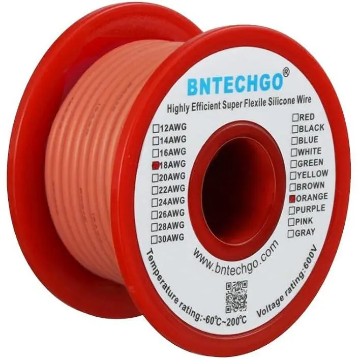18 Gauge cone Wire Orange 50ft Stranded Tinned Copper Wire