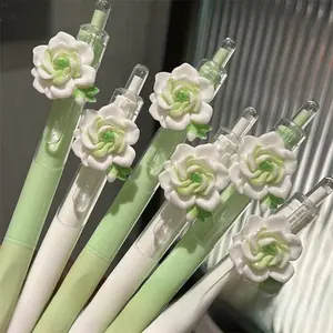 6Pcs Jasmine Decorative Stretch Pen Set, Quick Dry Ink, 0.5mm Fine Tip Stretch Pen, Quick Dry Pens, Suitable for School and Office Stationery Supplies, Also Can Be Used as Gifts