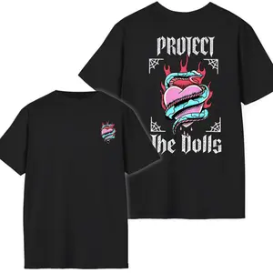 Protect The Dolls TShirt, Edgy Snake and Heart Graphic Tee, Protect Transgenders T-Shirt, Trans Rights Tee, Equality Tshirt, LGBTQ Pride Tee, Full Colors