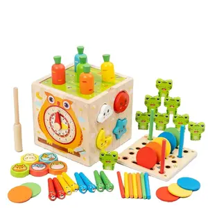 10-In-1 Multifunctional Wooden Early Education Toy Box, Shape Sorter, Hand-Eye Coordination & Cognitive Development, Preschool Learning Tool