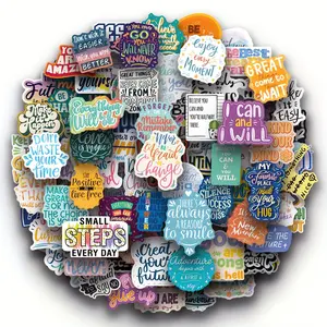 1 set of 100 motivational quote stickers, inspiring words stickers, waterproof and durable positive energy stickers, outdoor decorations, party gifts, clearance decorations, cute school supplies