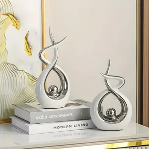 Modern Sculpture Table Decor Set, 2 Pieces for Living Room, TV Stand, Office Desk, Coffee Table, Shelf Decoration, Perfect Gift