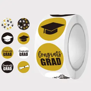 Stickers Graduation Gift Stickers - Round Self-Adhesive Decals for DIY Gift Wrapping & Craft Embellishments with English Text