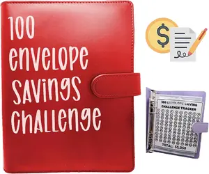 100 Envelope Challenge Binder, Savings Challenges Sheets，Easy and Fun Way to Save $5,050, Budget Binder with Cash Envelopes, Savings Challenges Binder, Budget Planner Book Budgeting