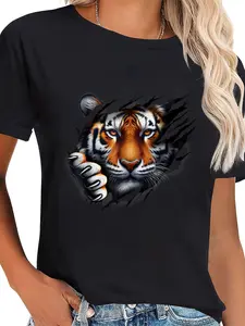 100% Cotton Retro Spirit Tiger Face shirt design Football Tiger Fan T-Shirt