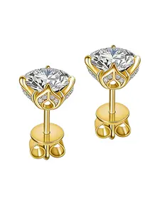 A pair of 1-carat x 2-carat sapphire simple and elegant petal-style earrings for both men and women, suitable for daily parties, weddings, Valentine's Day, Mother's Day, birthday, anniversary, New Year gifts. Comes with a gift box for presentation.