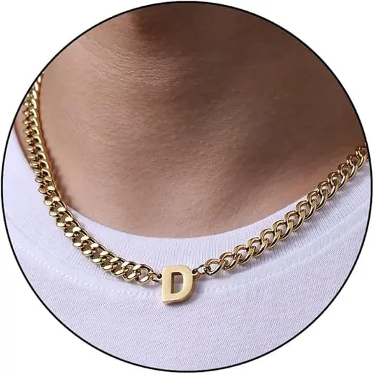 D letter necklace (gold)