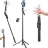69'' 360° Auto Tracking Selfie Stick & Tripod with Detachable Phone Clip, Remote Control, 1-Click Pop-Up, Gesture Control, Handheld Stabilizer for iPhone 17/16/15/14/13 & Android Cellphone Accessories