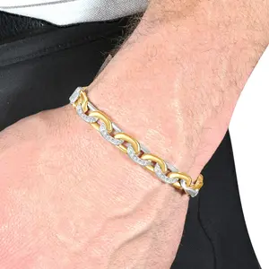 Men's 14k Gold (41gram) or Platinum (77gram) 8.5mm Diamond Bracelet 8.5"