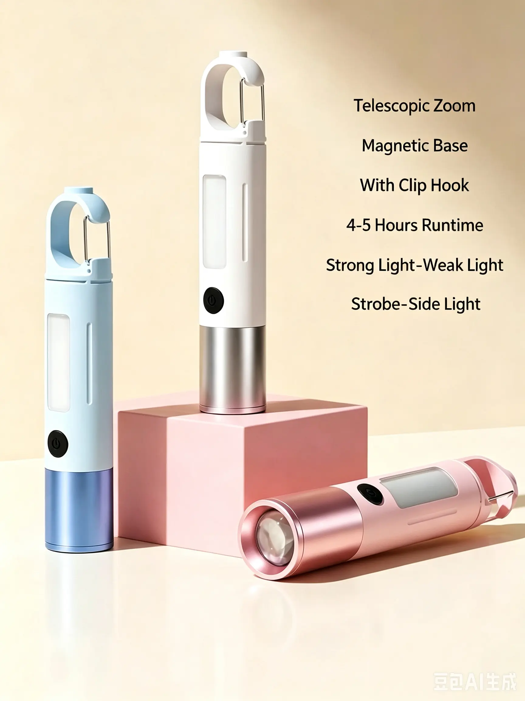 Mini Rechargeable Flashlight Eye-Friendly Small Portable Torch for Kids & Adults, Super Bright Long Lasting Hand Light for Outdoor Camping Daily Use indoor space home emergency cob side room
