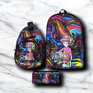 Rick and Morty Trippy Backpack Set