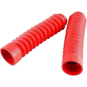 210.5mm*42mm Red Motorcycle Shock Fork Boots Damping Dust Cover