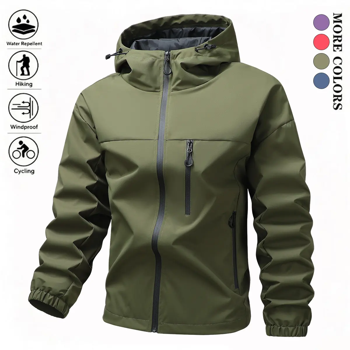 Men's Lightweight Autumn Outdoor Jacket with Zippered Pockets And Slim Fit - Breathable, Quick-Dry, Casual Style for Hiking, Rock Climbing, And Fishing, Autumn Outerwear, Hooded Design, Zippered Jacket, Great for Outdoor Lovers