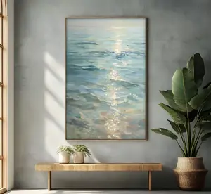 Sunlit Sea Waves Canvas Art: Serene Coastal Wall canvas prints