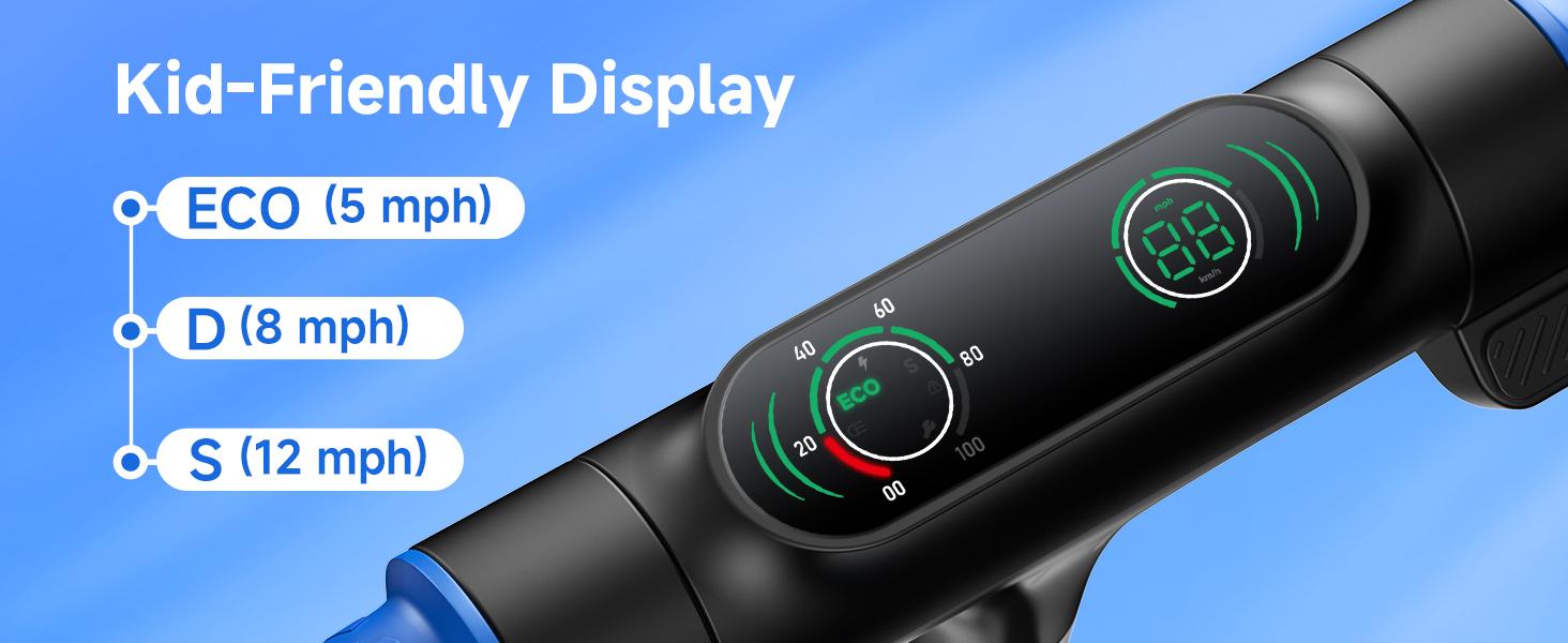 【Kids Love It!】S4 Foldable Electric Scooter with LED Display, 6" Solid Tires, 200W Motor, 3 Speeds (5/8/12 Mph), 154lbs Max Load, Colorful Lights, Electric Scooter for Kids Ages 6-14, Great Gift for Boy Girl