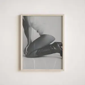 Black & White Cowgirl Boots Poster