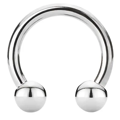 316L Stainless Steel Circular Horseshoe Ring - Everyday Fashion Body Jewelry for Nipple Piercings, Cartilage, Healed Septum
