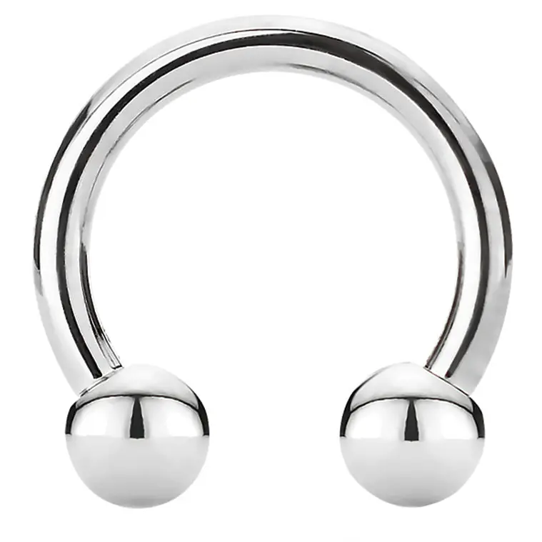 316L Stainless Steel Circular Horseshoe Ring - Everyday Fashion Body Jewelry for Nipple Piercings, Cartilage, Healed Septum