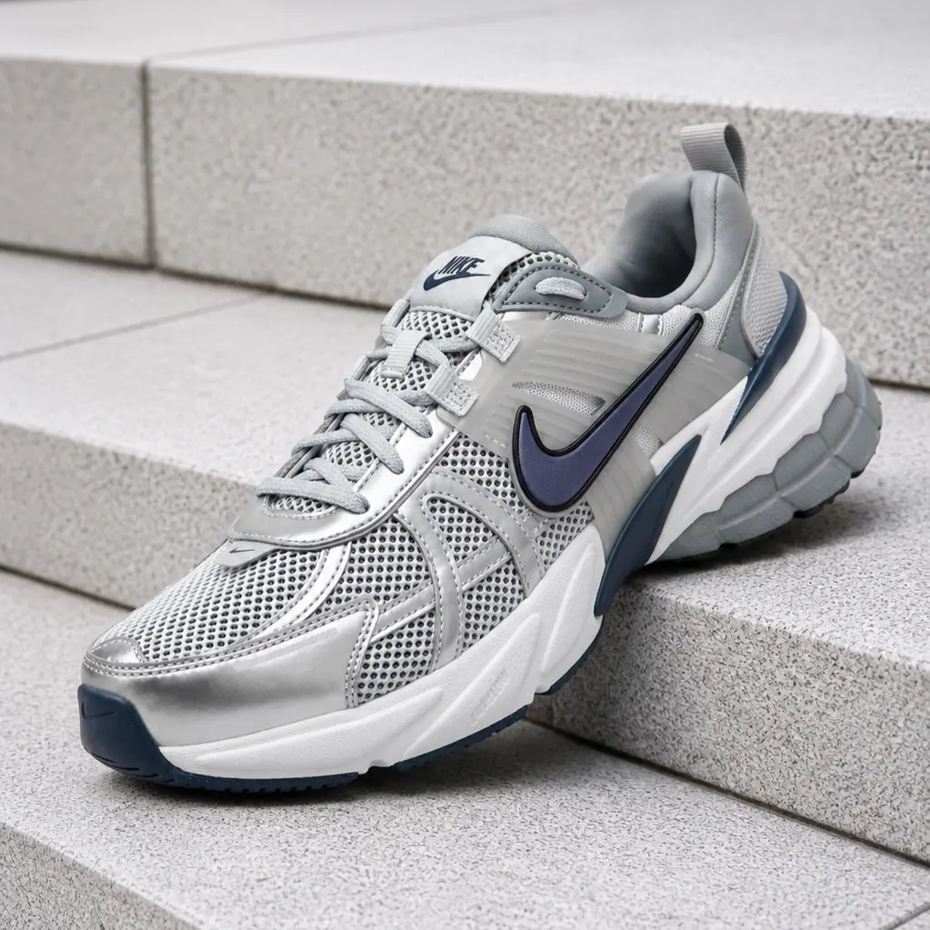 Nike V2K Run Wolf Grey Midnight Navy HJ4497-002 Men's Fashion Sneaker New