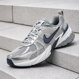 Nike V2K Run Wolf Grey Midnight Navy HJ4497-002 Men's Fashion Sneaker New