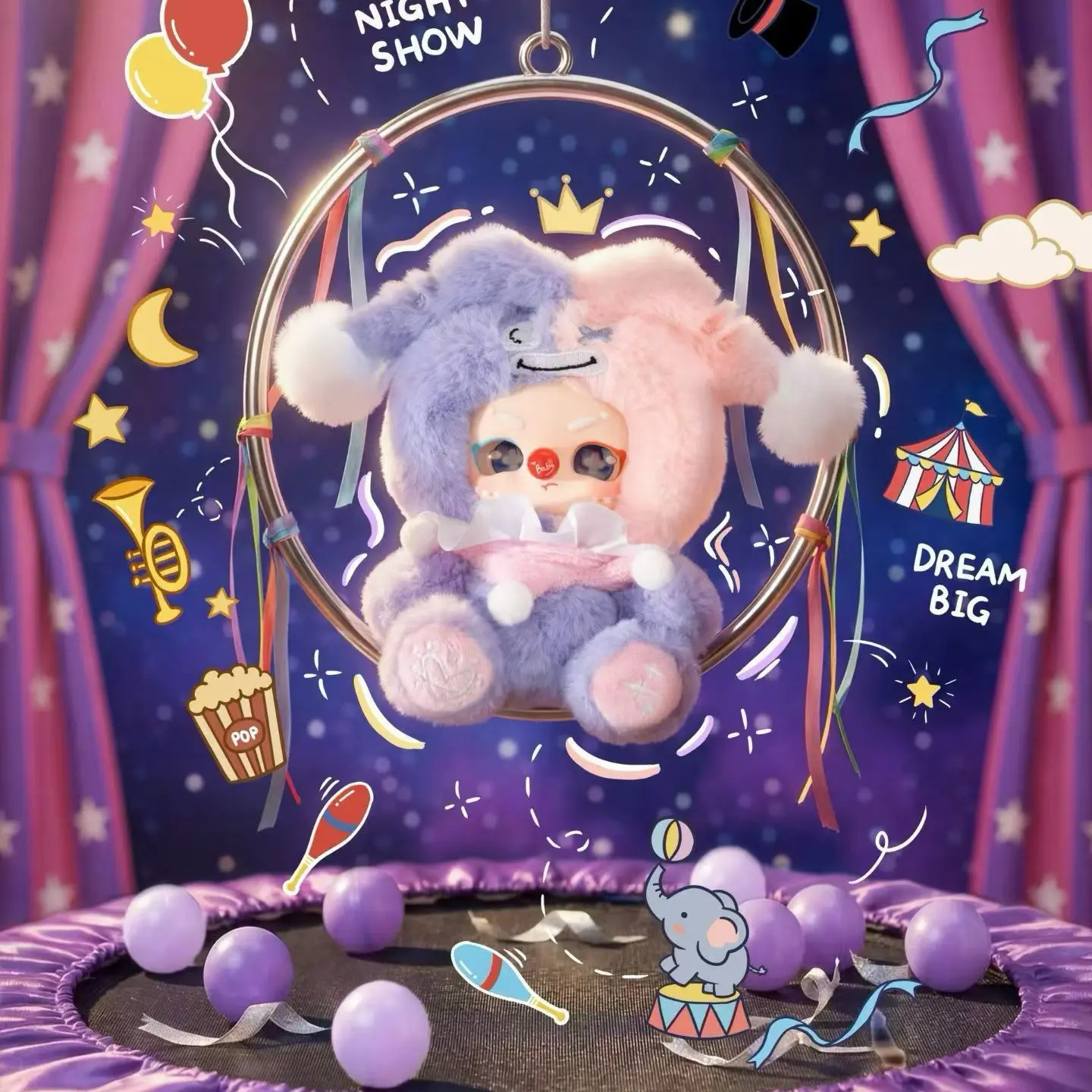 (03)BABYTHREE-JOEYDODO — Dreamy Clown Town Plush Blind Box (03)BABYTHREE-JOEYDODO — Dreamy Clown Town Plush Blind Box