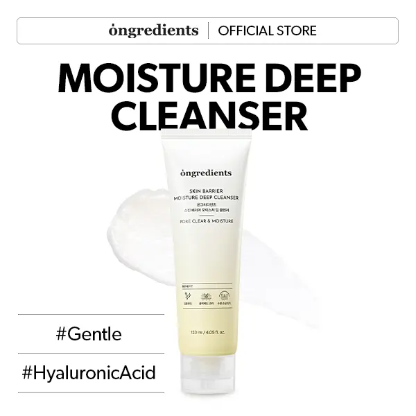 [Ongredients Official Shop] Skin Barrier Moisture Deep Cleanser | Daily Face Wash for All Types | Centella, Peptide, AHA, LHA, Hydrating, Soothing, Pore Tightening | Vegan, Korean Skin Care 4.06 fl Oz