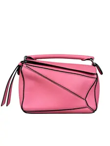 Pre-owned Loewe Leather Shoulder Bags Pink Mini Puzzle 2Way Bag