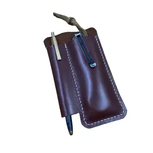 Real Leather Every Day Carry Knife and Pen Pouch, Pocket Pen Pouch, Leather Knife Pouch