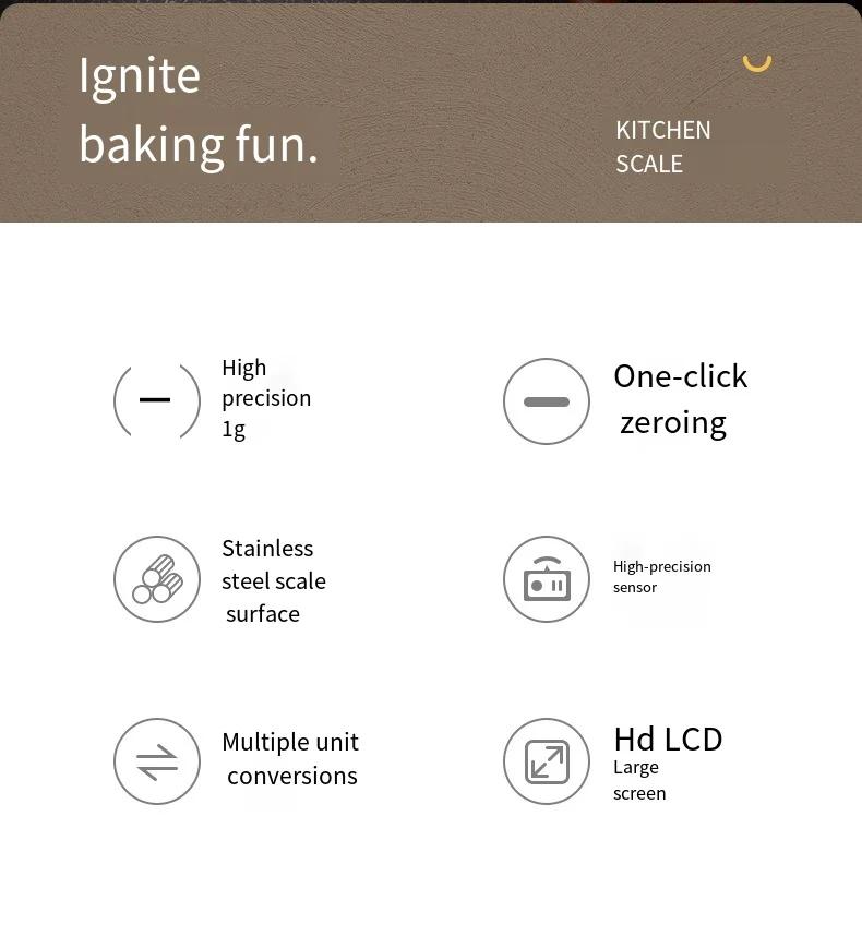 5kg/1g Multifunction Electric Digital Kitchen Food Scale LCD Display, High Precise Waterproff Measuring Scale Stainless Steel 5kg/1g Multifunction Electric Digital Kitchen Food Scale LCD Display, High Precise Waterproff Measuring Scale Stainless Steel