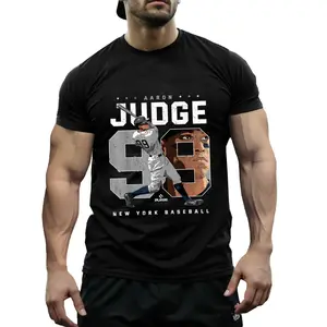 Aaron Judge New York Baseball Graphic T-Shirt for Men & Boys - Casual, Comfortable Cotton, Short Sleeve, Ideal Gift, Summer Streetwear Essential, Gift for Baseball FansSporty LookCotton Fabric