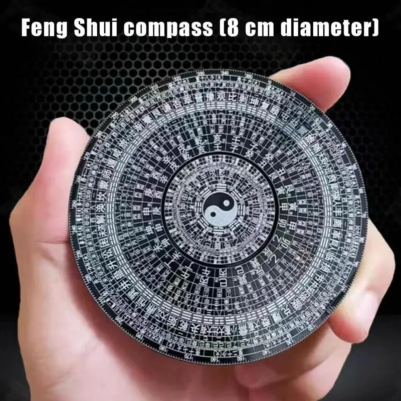 Professional Master 6cm/8cm Chinese Tai Chi Bagua Brass Rotatable Feng Shui Luopan Compass - Home Decoration Ornament, Housewarming Gift, Festive Party Supply (as picture)