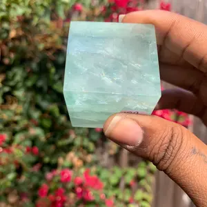 Natural Green Fluorite Crystal Cube