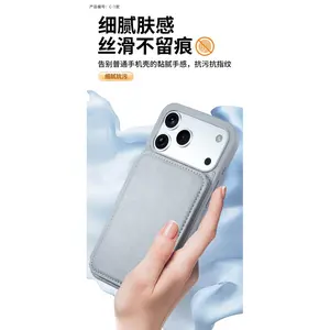 New 17promax Card Holder Case for iPhone 14 13  Pro Max 15 with Stand Slot for Credit ID Cards Cash Full Body Protection Anti Drop Wallet Cover