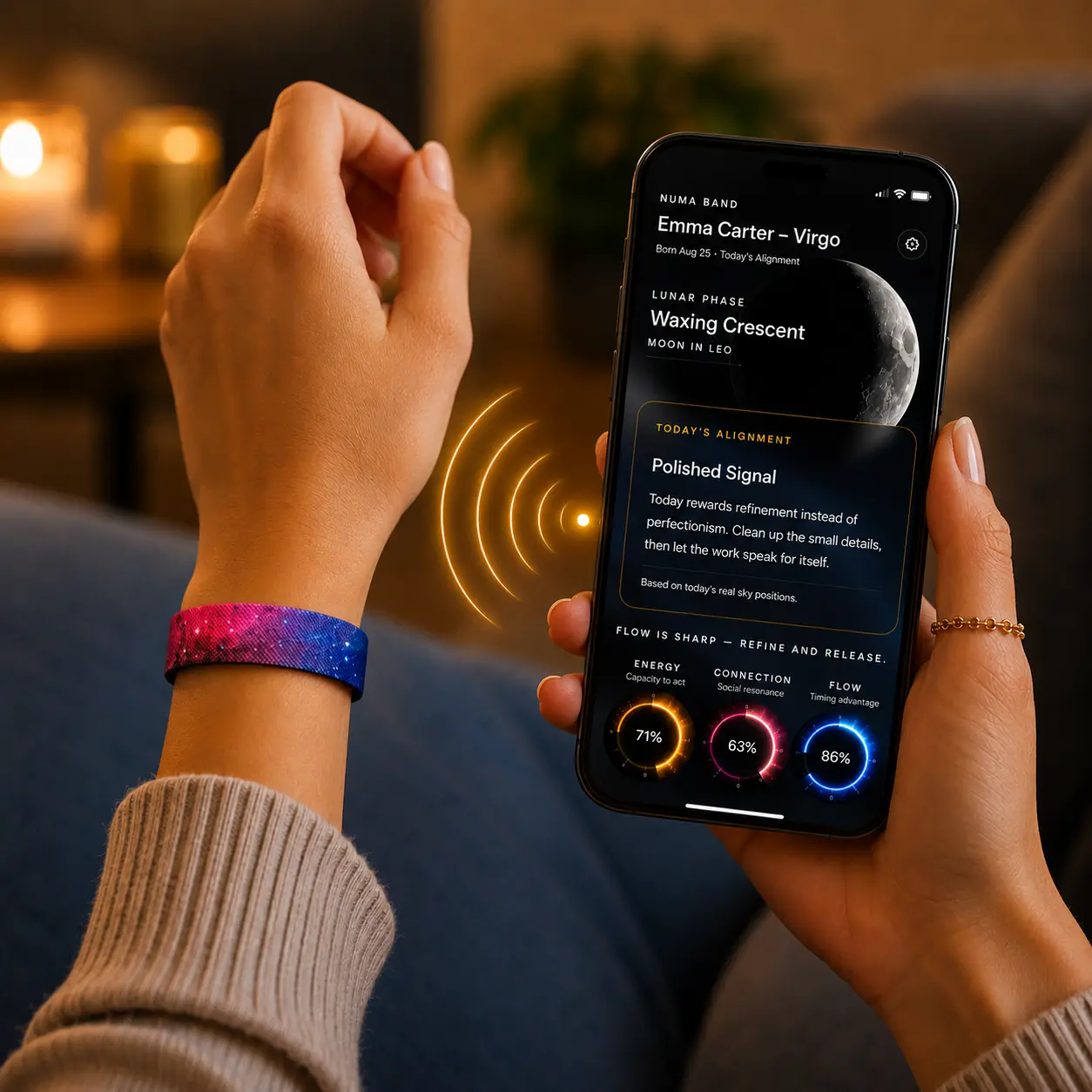NUMA NFC Bracelet | Daily Astrology Dashboard, Digital Business Card & Zodiac Compatibility