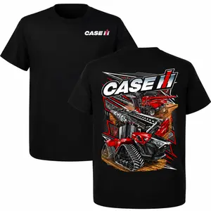 Case IH tractor pattern T-shirt, super cotton short-sleeve farm workwear, unisex Women Tops Tshirt
