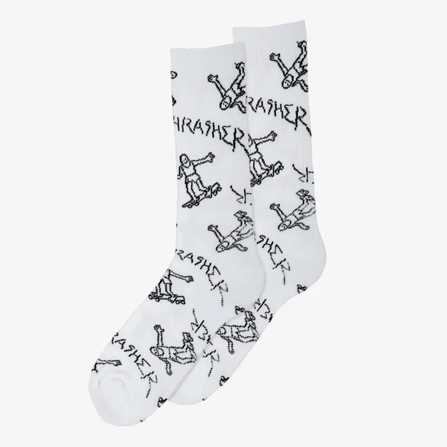 Thrasher Skateboard Socks Gonz Logo White