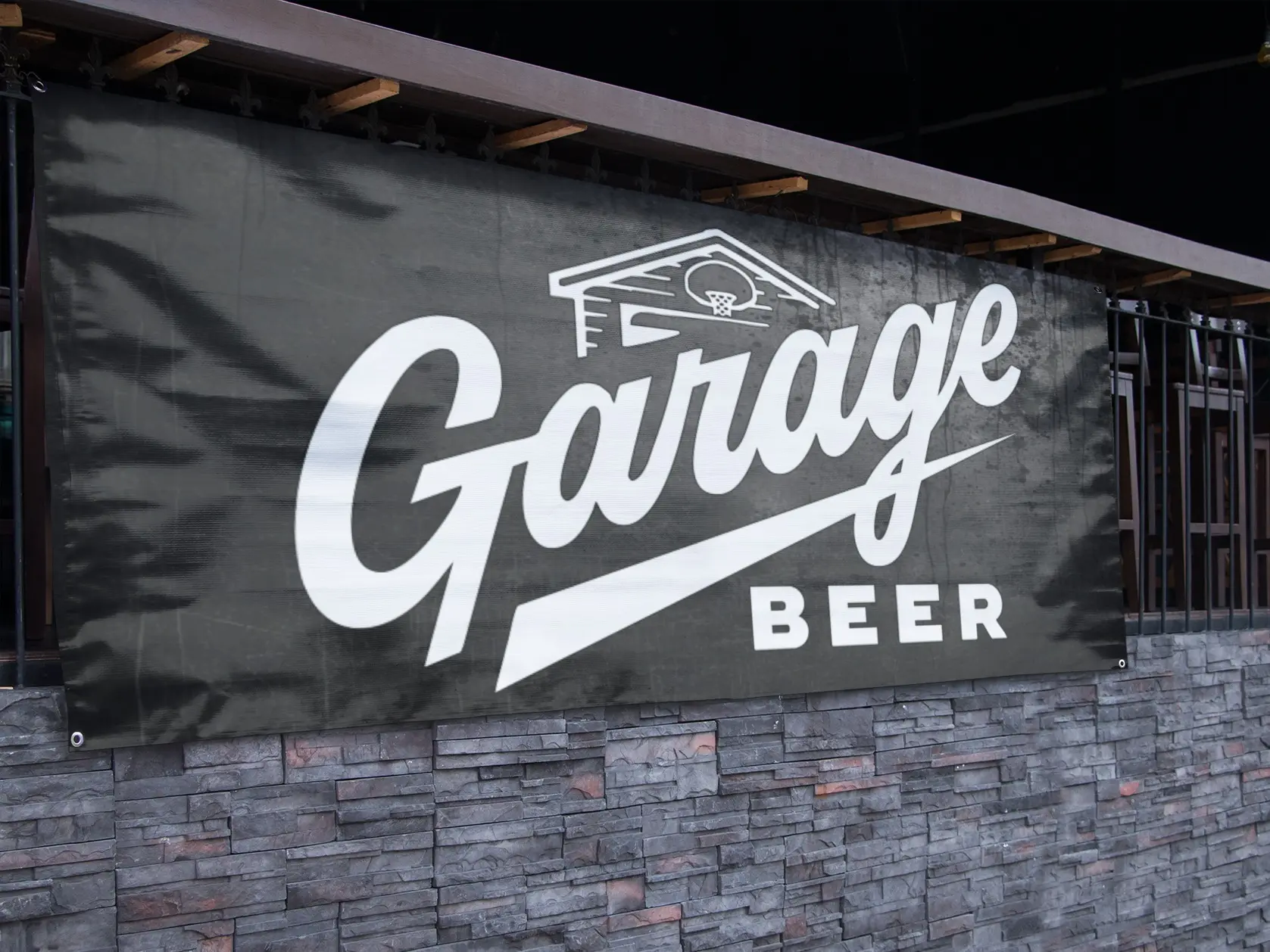 Garage Beer Outdoor Bar Banner - 2.5ft x 5ft
