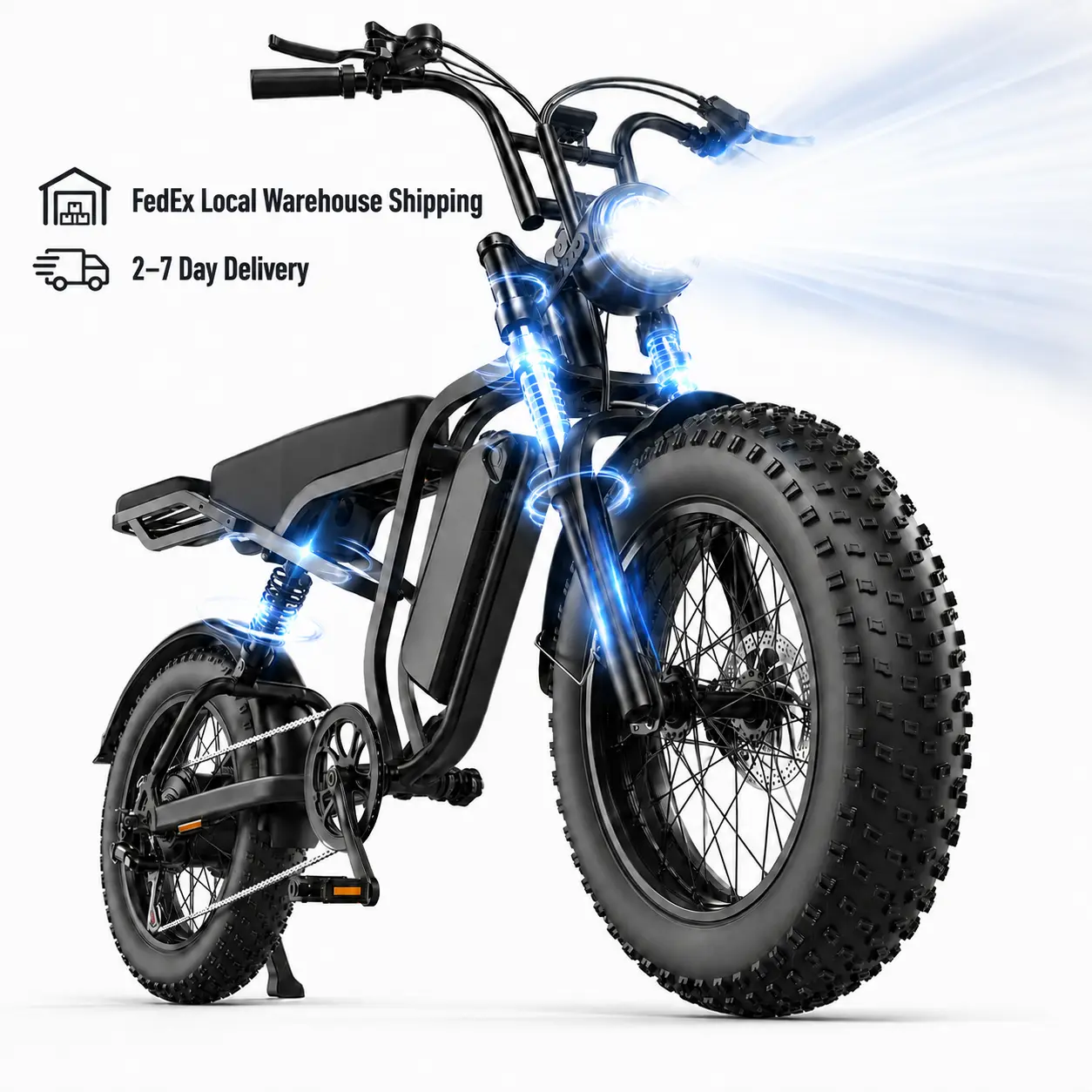SU8 Adult Electric Bike - 1500W Peak Power, 30MPH Max Speed, 40+ mi Range, 20"×4.0" Fat Tires, 48V 15AH Removable Battery, Full Suspension, All-Terrain, UL 2849 Certified Commuter Energy-Saving Ebike
