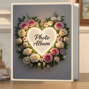 6 Inch Photo Album Holds 200 Photos, Simple Storage Book Creative Floral Insert Style, Family Memory Book, Perfect Gift for Easter Halloween Thanksgiving