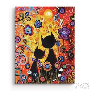 Colorful Cats Art Paint by Numbers Kit for DIY Painting Supplies