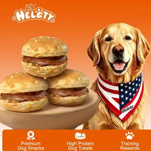 Fun Burger-shaped dog chews, dog snacks filled with beef tendons, chew toys suitable for small and medium-sized dogs, interactive training rewards and daily chewing snacks for pets, household pet dog chewing sticks Grain Free Soft Beef Dog Treats