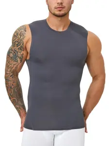 1/3-Pack Men's Solid Color Shapewear Tank Top, Breathable Back Mesh Comfortable Shaper Dry Fit Sleeveless Compression Shirts, Men's Shapewear for Gym Workout,Running & Fitness Training,tanktop for men
