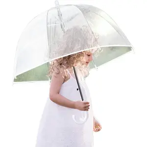Kids Clear Umbrella for Rain Dome Bubble Umbrellas Windproof for Kids Boys and Girls Gift Plastic