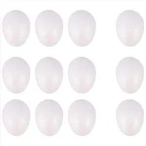12 Pack 3 Inch Easter Foam Egg White Styrofoam Egg Craft Egg Foam Natural Polystyrene Egg Foam Handmade Egg Ball