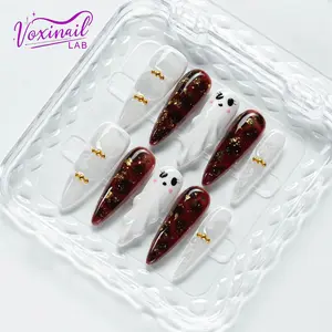 Voxinail Lab | Haunt Me | Handmade Stiletto Press-On Nails | Reusable, Long-Lasting