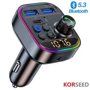 Wireless Bluetooth Car Adapter Bluetooth 5.3 FM Transmitter  Radio Receiver MP3 Player Handsfree Call Type-C USB  Car charger